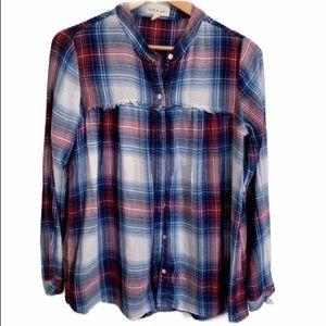 CLOTH & STONE FOR ANTHROPOLOGY FLANNEL BUTTON UP